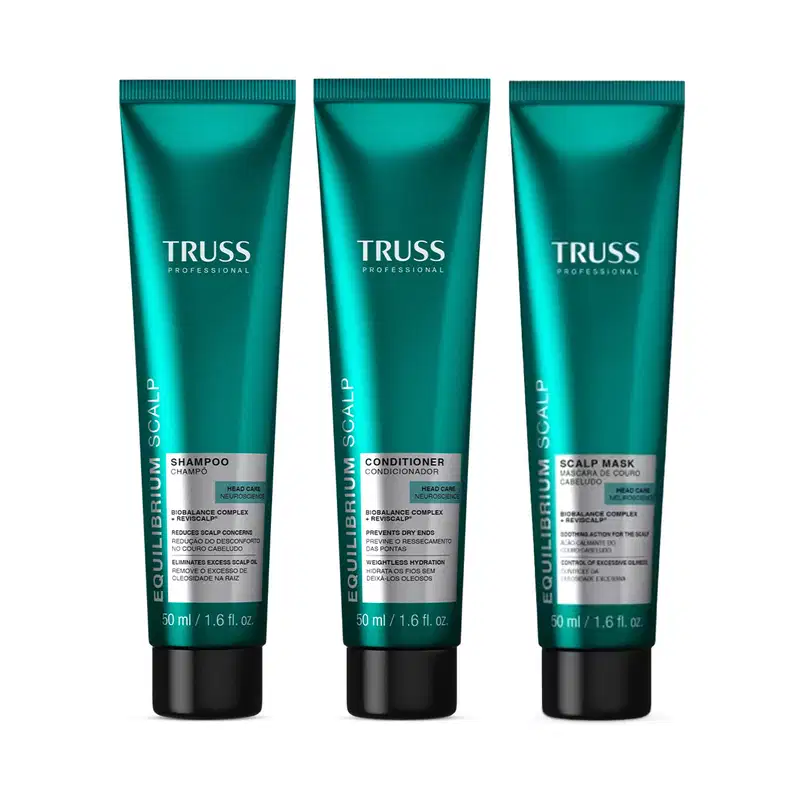 Combo Equilibrium Scalp: Shampoo 50ml + Condicionador 50ml + Máscara 50ml