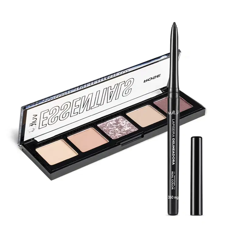 Combo Maquiagem: Paleta de Sombras Rose 3g + Lapiseira Delineadora para Olhos 0,35g