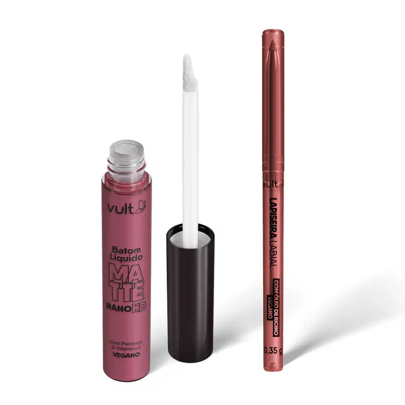 Kit Vult Lapiseira Labial + Batom Líquido Matte Rosé (2 Produtos)