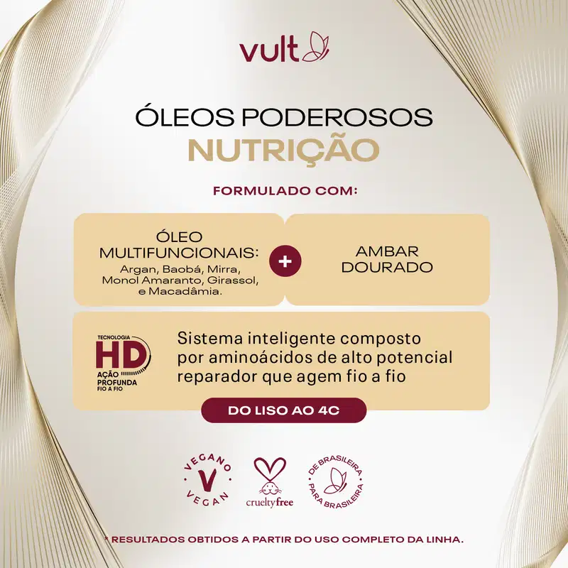 Combo Vult Cabelos Óleos Poderosos Nutrição (4 itens)