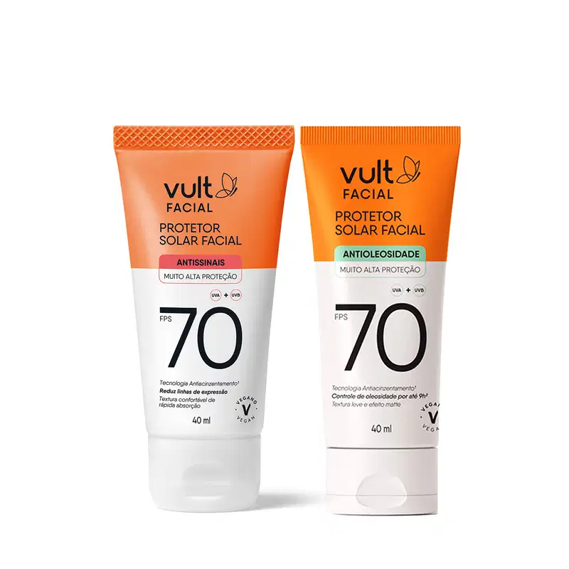 Combo Vult Facial Protetor Solar Antissinais 40ml + Protetor Solar Facial Fps 70 40ml