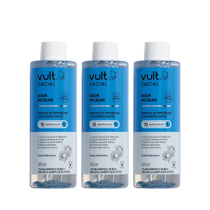 Combo Vult Facial: 3 Águas Micelares 200ml