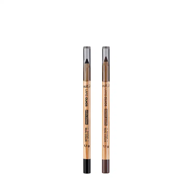Combo Lápis para Olhos Preto Intenso 1,1g + Marrom Quente 1,1g