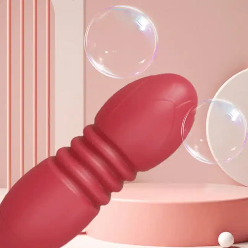 Rosa Sugador de Clitóris e Vibrador Vai e Vem 10 Modos de Vibração em Silicone Recarregável