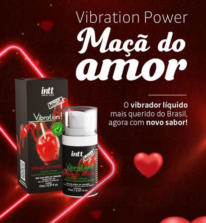 Vibration Power Extra Forte Maçã Do Amor Intt Gel Lubrificante 17ml - 2 un