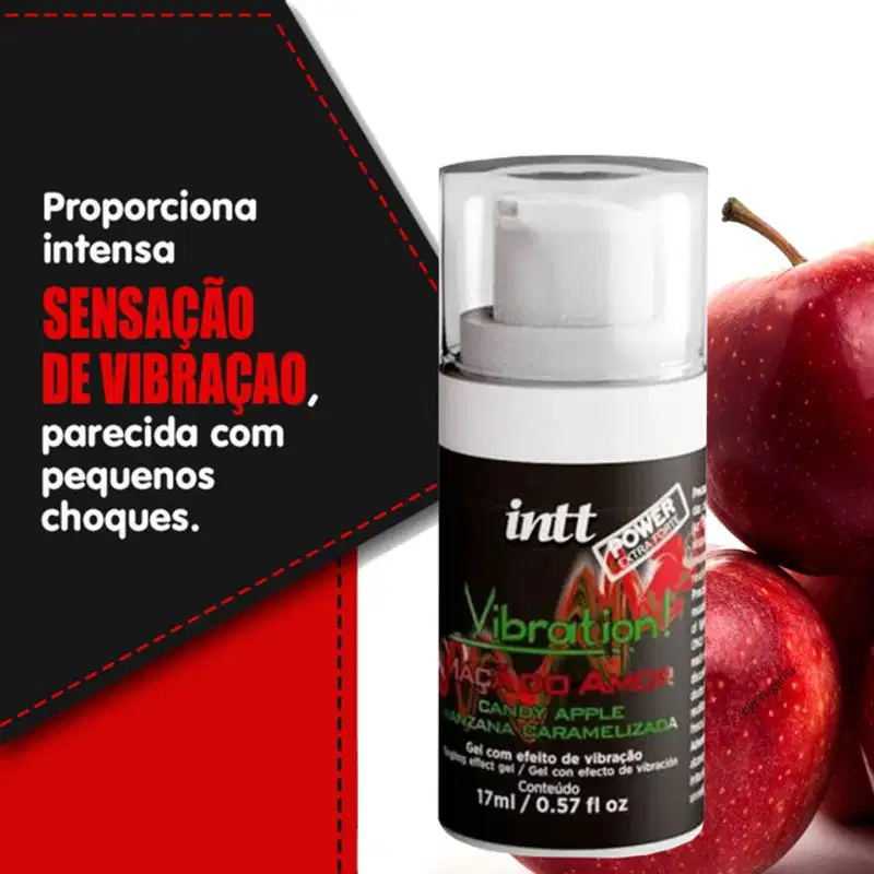 Vibration Power Extra Forte Maçã Do Amor Intt Gel Lubrificante 17ml - 2 un