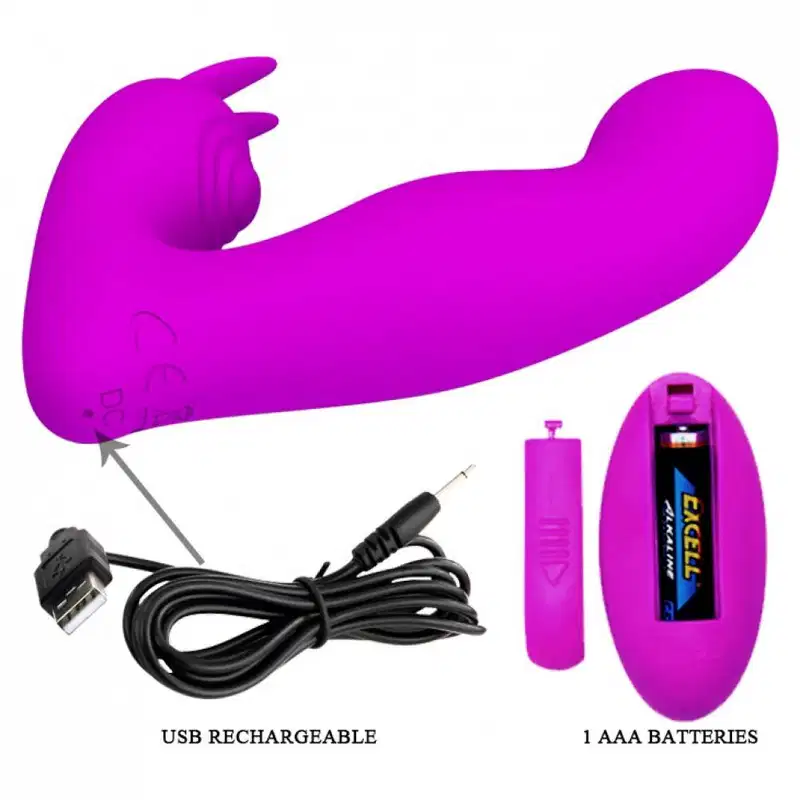 Josephine Vibrador p/ Ponto G e Estimulador de Clitóris com Controle Remoto - Pretty Love