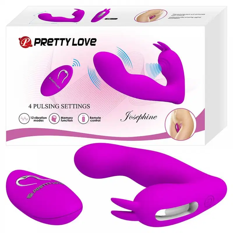Josephine Vibrador p/ Ponto G e Estimulador de Clitóris com Controle Remoto - Pretty Love