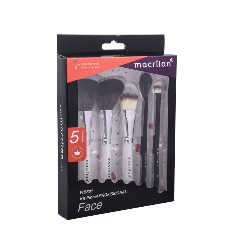 Kit 5 Pincel Profissional para Face Macrilan - WB801