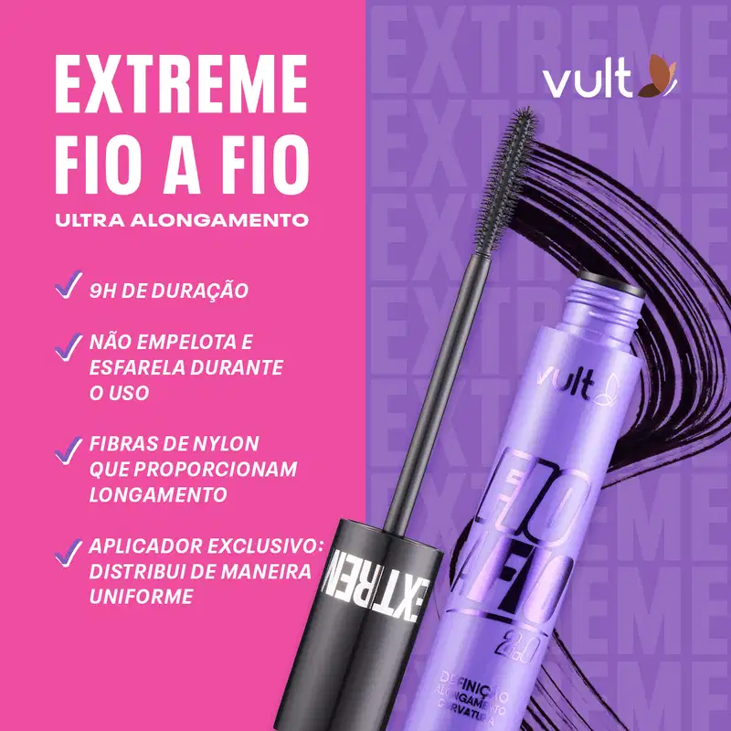 Vult Extreme Fio a Fio 2.0 - Máscara de Cílios 10g