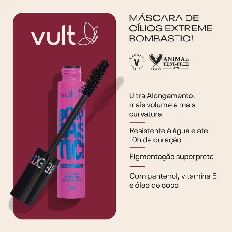Máscara de Cílios Vult Extreme Bombastic! Resistente à Água 10g