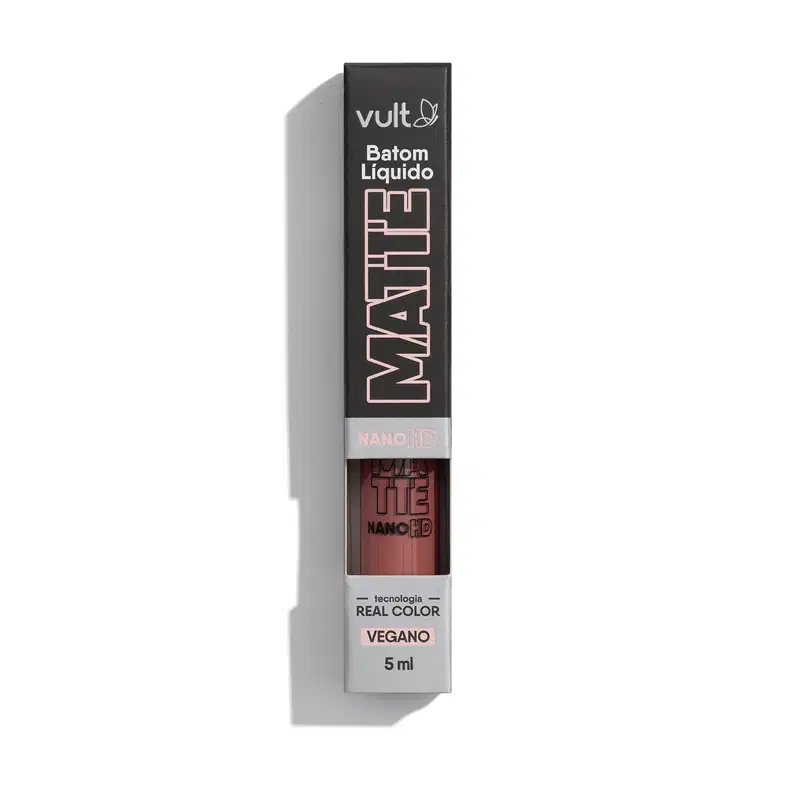 Batom Líquido Matte Rosa Rosé Vult Nano HD 5ml