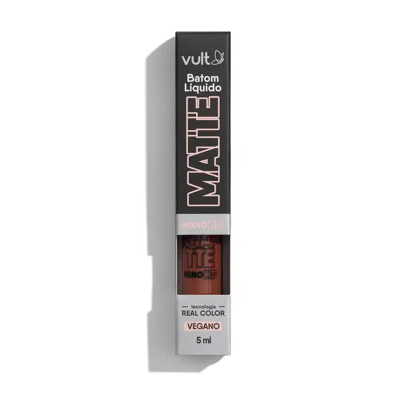 Batom Líquido Matte Castanho Escuro Nano HD 5ml