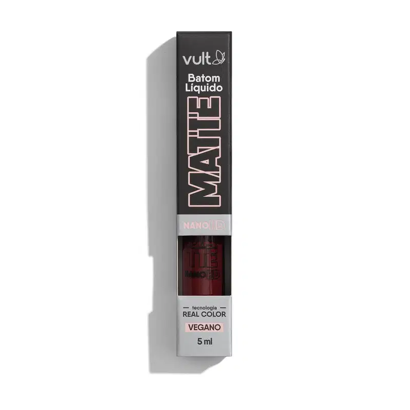 Batom Líquido Matte Bordô Nano HD Vult 5ml