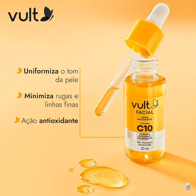 Vult Facial Vitamina C 10% - Sérum Facial Antioxidante 30ml