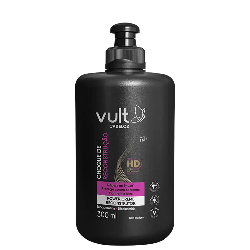 Power Creme Reconstrutor Vult Cabelos Choque de Reconstrução 300ml