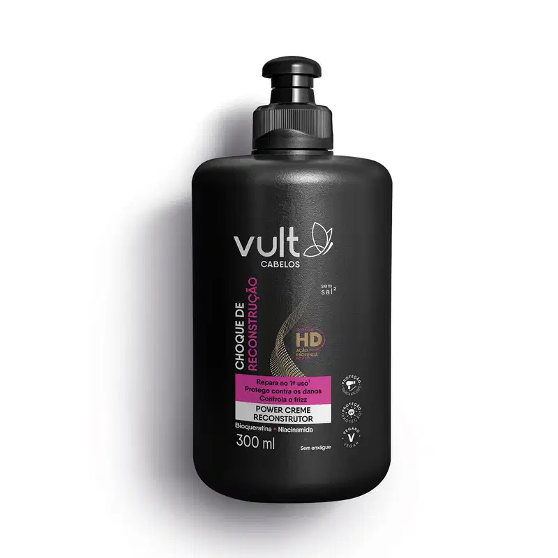 Power Creme Reconstrutor Vult Cabelos Choque de Reconstrução 300ml