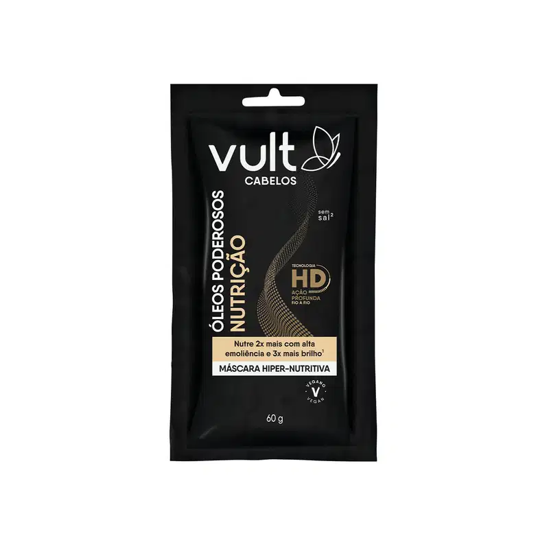 Sachê Máscara Hiper-Nutritiva Vult Cabelos Óleos Poderosos Nutrição 60g