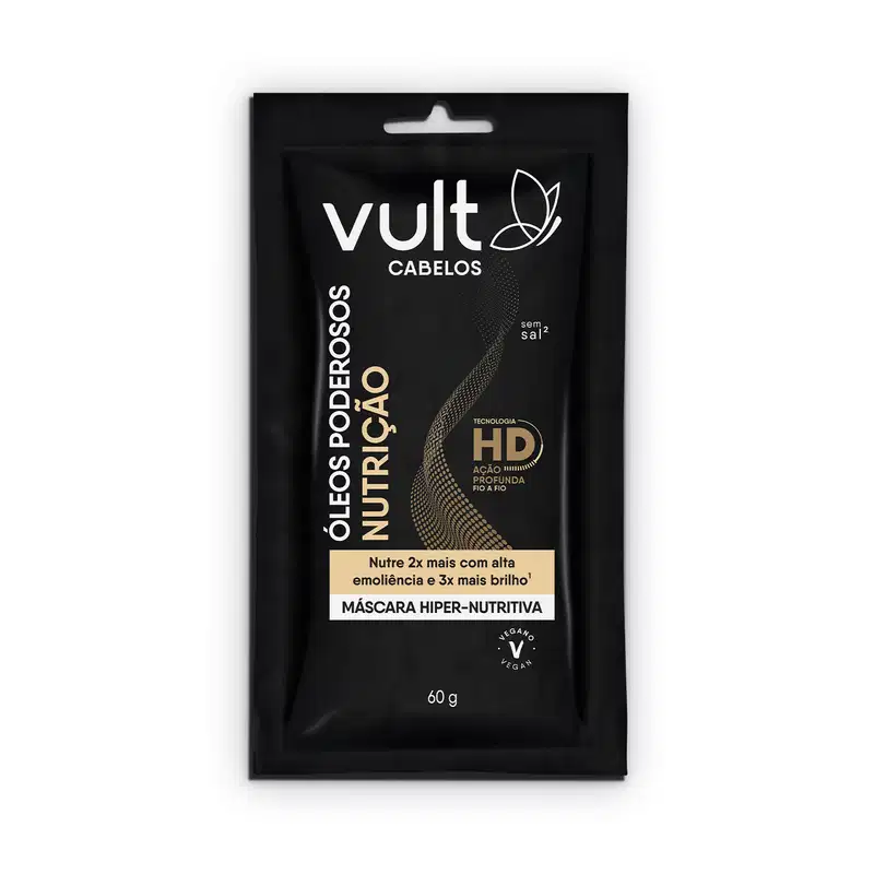 Sachê Máscara Hiper-Nutritiva Vult Cabelos Óleos Poderosos Nutrição 60g