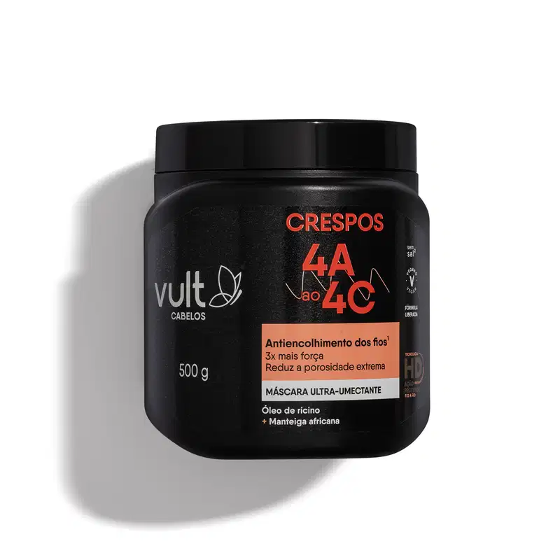 Máscara Ultra-Umectante Cabelos Crespos 4A a 4C 500g