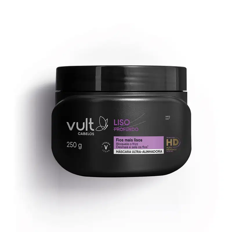 Máscara Ultra-Alinhadora Vult Cabelos Liso Profundo 250g