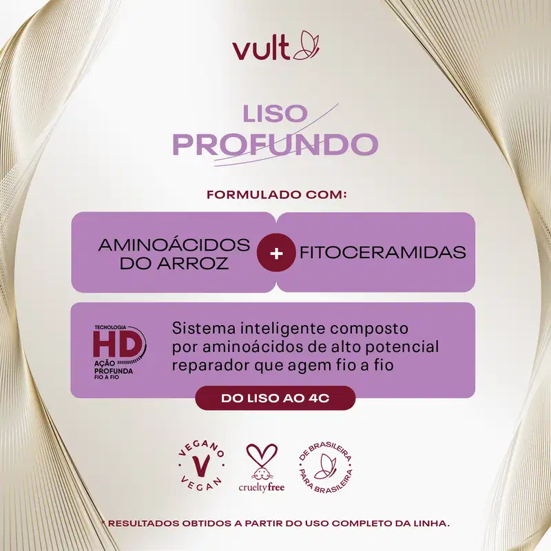 Máscara Ultra-Alinhadora Vult Cabelos Liso Profundo 250g