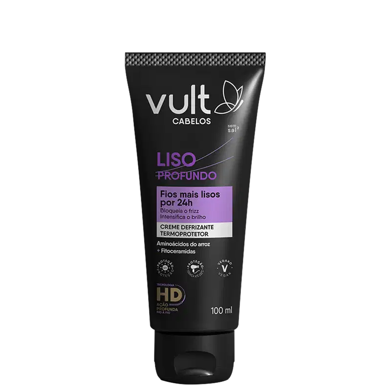 Creme Defrizante Termoprotetor Vult Cabelos Liso Profundo 100ml