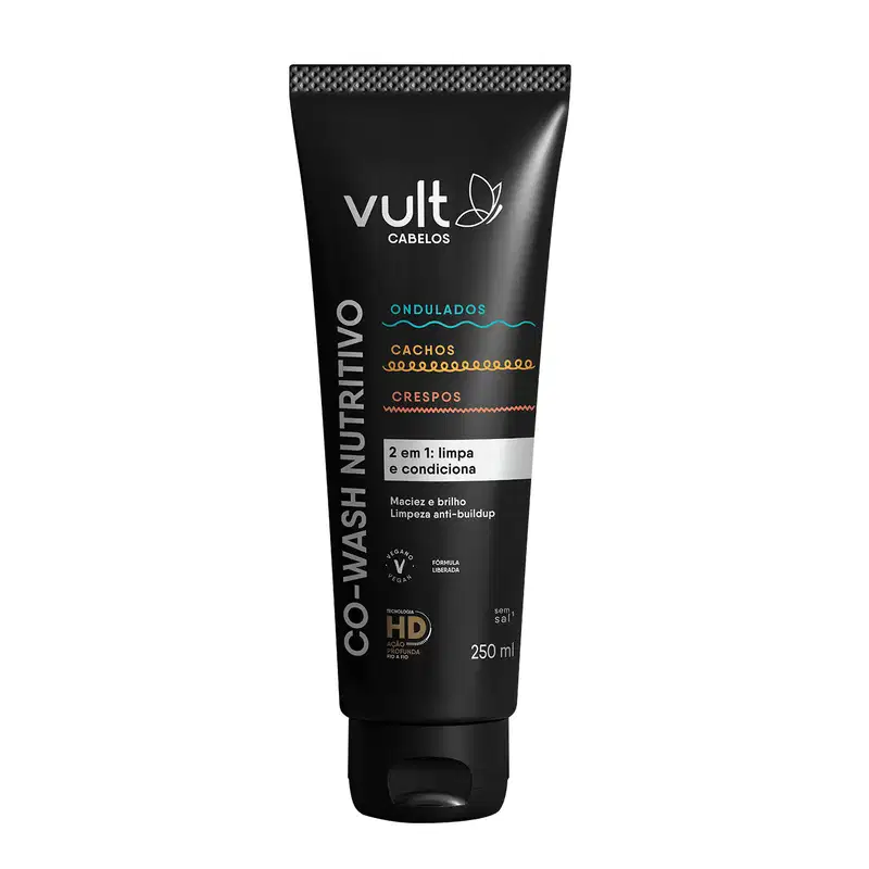 Co-Wash Nutritivo Vult Cabelos Ondulados,Cacheados e Crespos 250ml