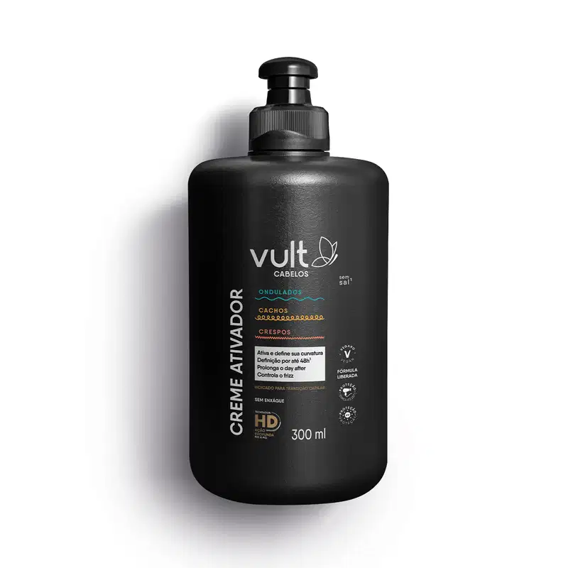 Creme Ativador Vult Cabelos Ondulados,Cacheados e Crespos 300ml