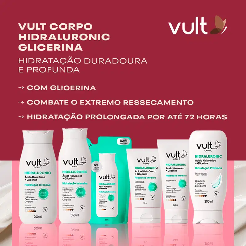 Creme Hidratante para as Mãos Vult Corpo Hidraluronic Reparação Imediata 50g