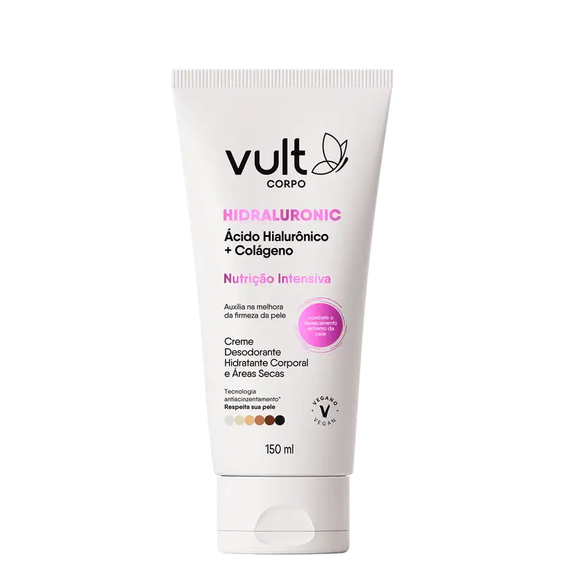Creme Desodorante Hidratante Corporal Áreas Secas Vult Corpo Hidraluronic Nutrição Intensiva 150ml