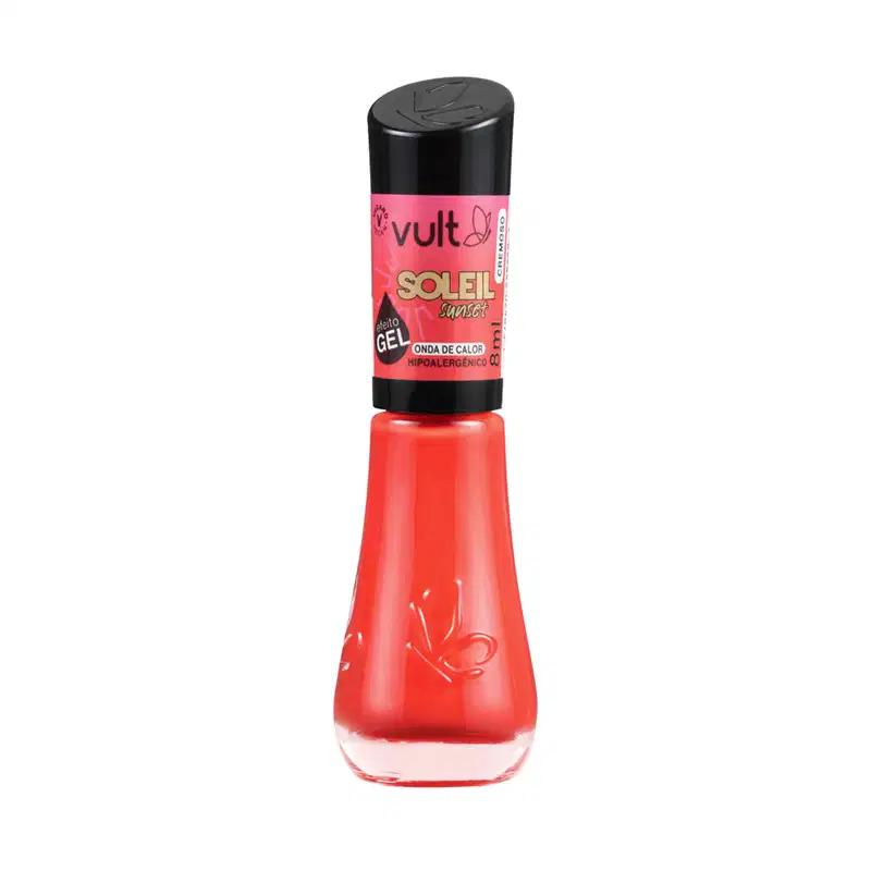 Esmalte Vermelho Onda de Calor 5 Free Vult Soleil Sunset  8ml