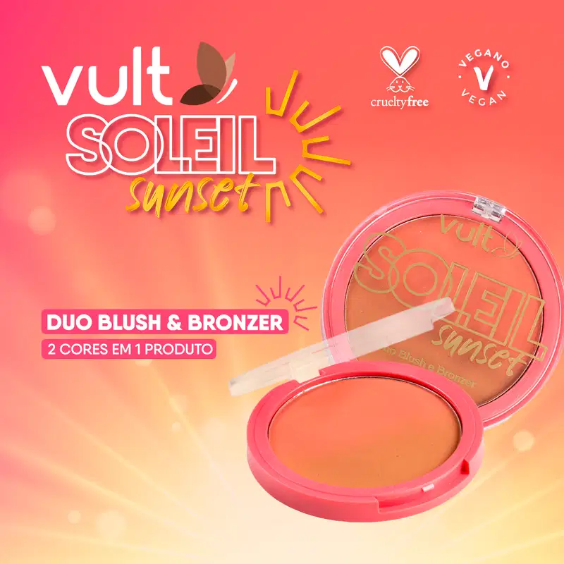 Pó Compacto Duo Blush e Bronzer Soleil Sunset 6g