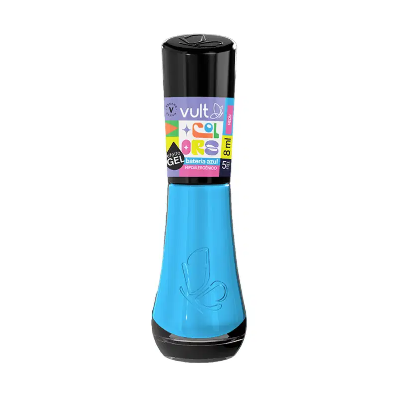 Esmalte Azul Neon Bateria Vult Colors 8ml