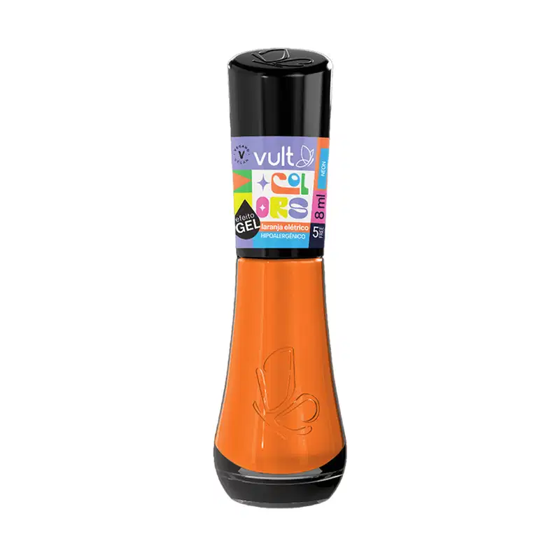 Esmalte Laranja Neon Elétrico Vult Colors 8ml