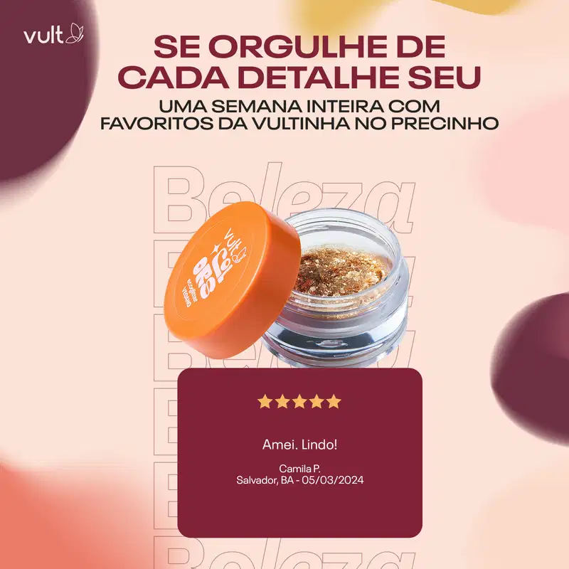 Ecoglitter Multifuncional Prata Paetê Vult Colors 1g