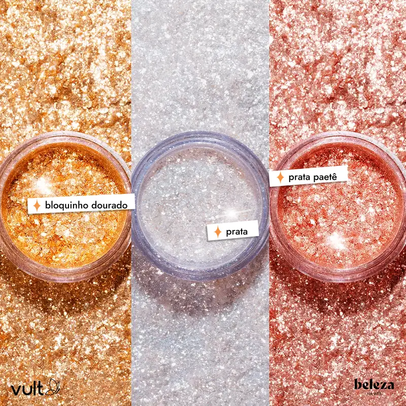 Vult Colors Prata Paetê - Ecoglitter Multifuncional 1g