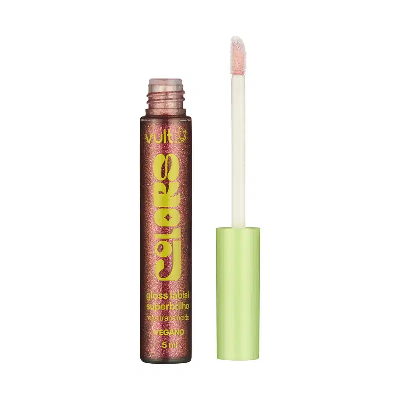 Gloss Labial Superbrilho Rosa Translúcido Vult Colors 5ml