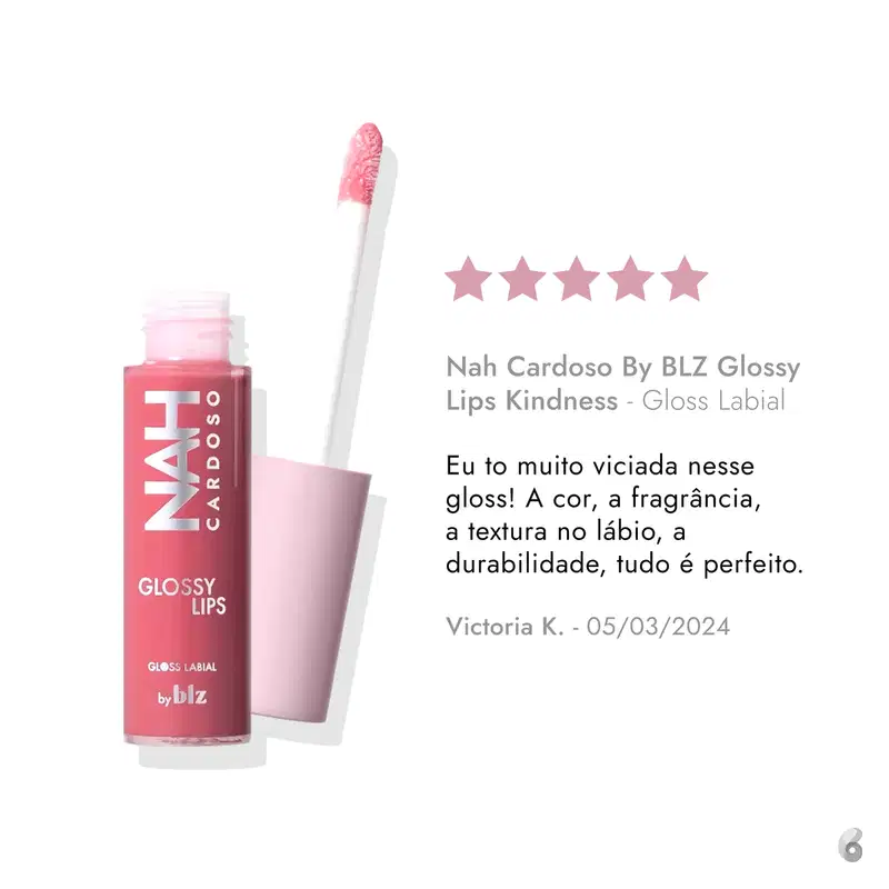 Nah Cardoso By BLZ Glossy Lips Kindness - Gloss Labial 10ml