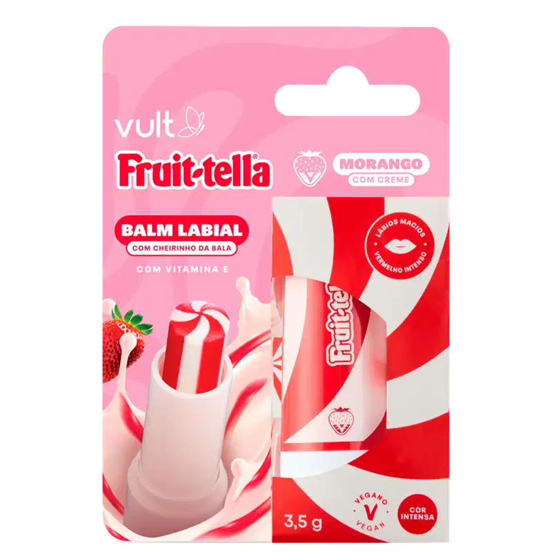 Vult Fruit-tella® Vermelho Morango com Creme - Balm Labial 3,5g