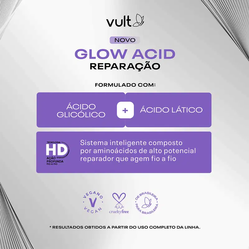 Shampoo Vult Glow Acid Reparação 350ml
