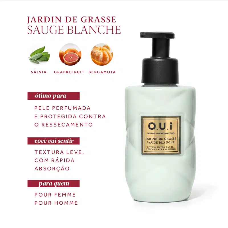 O.U.i Loção Hidratante Desodorante Corporal Jardin De Grasse Sauge Blanche 200ml