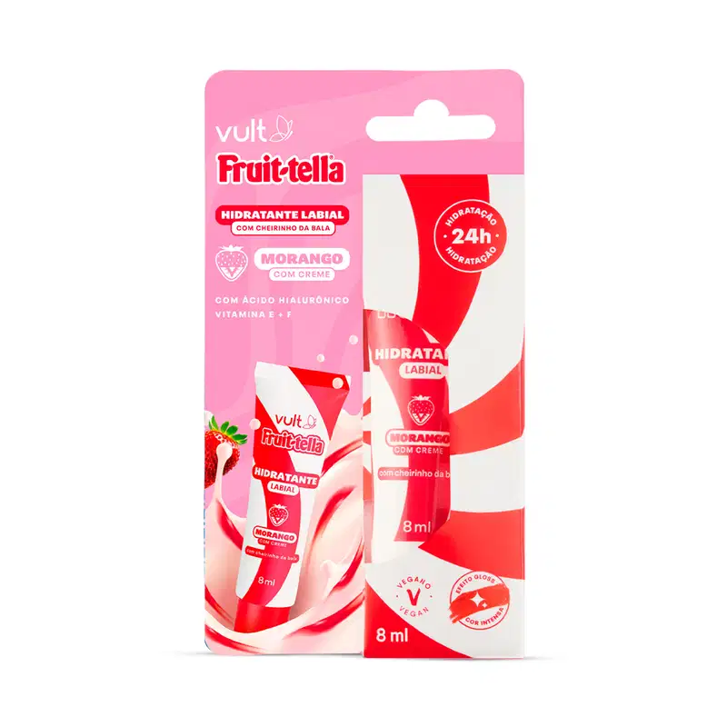 Hidratante Labial Vermelho Morango com Creme Vult&Fruit-tella® 8ml