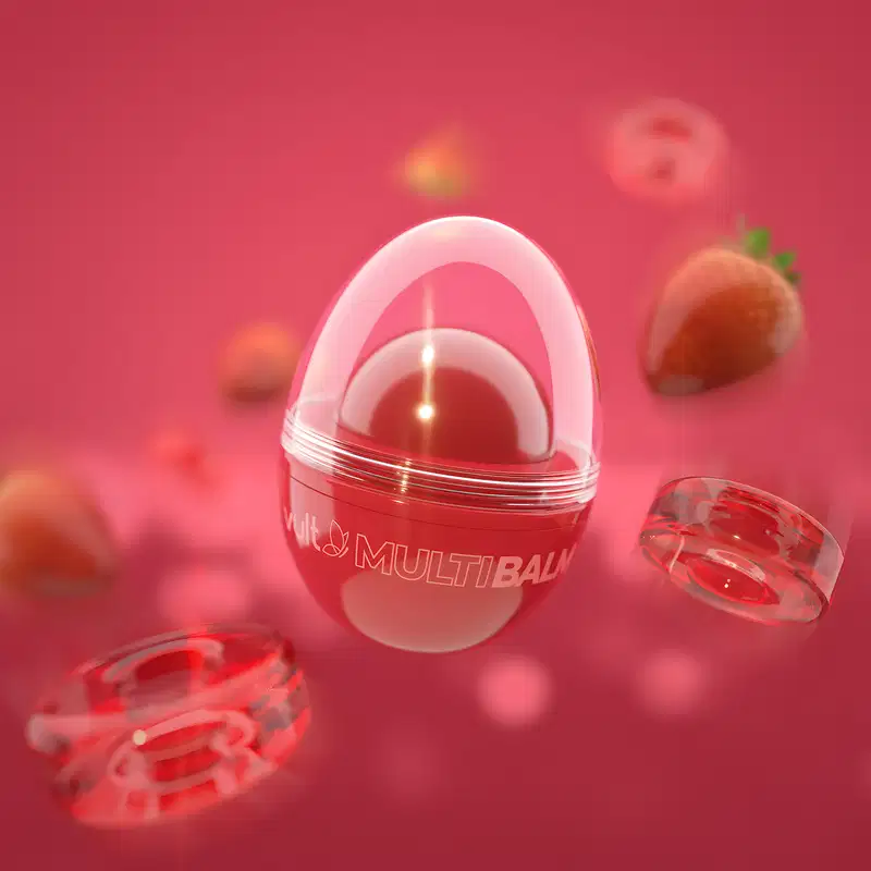 Multi Balm 2 em 1 Vermelho Bala de Morango 6,5g
