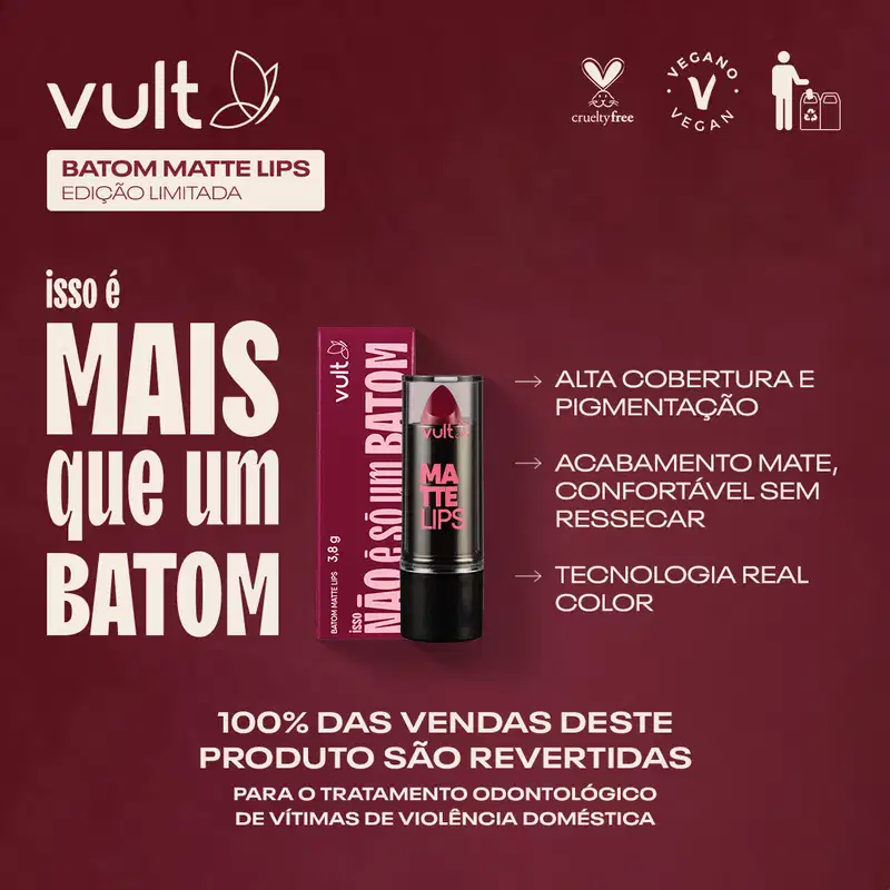 Isso É Mais Que Um Batom Marsala Matte Lips 3,6g
