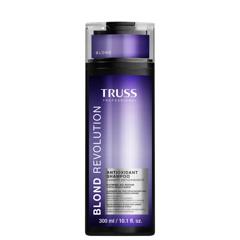 Shampoo da linha Blond Revolution da marca TRUSS.