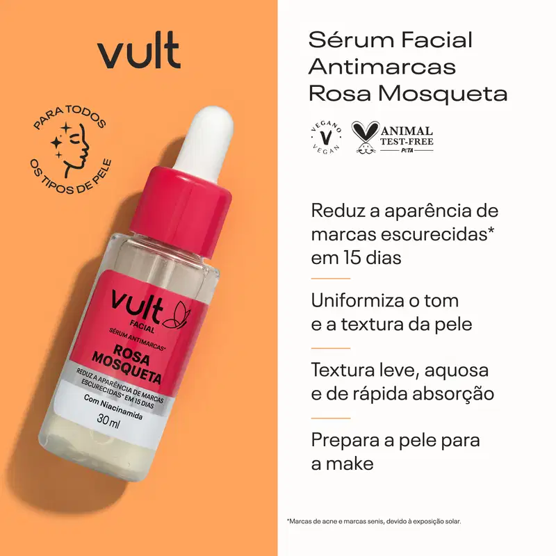 Sérum Facial Antimarcas Vult Rosa Mosqueta 30ml