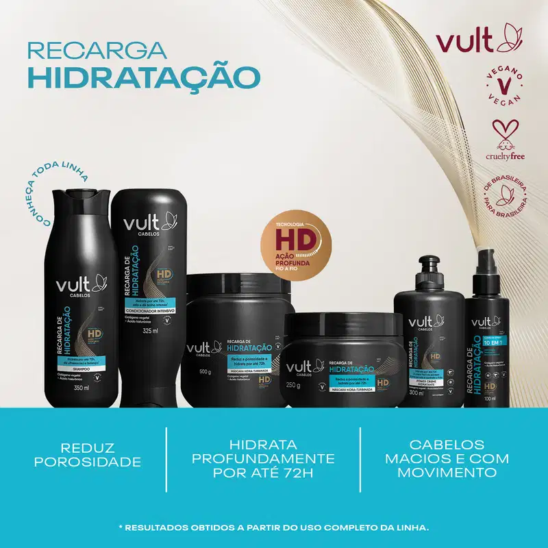 Máscara Hidra-Turbinada Vult Cabelos Recarga de Hidratação 250g