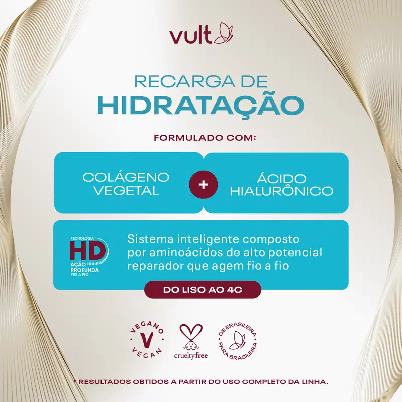 Máscara Hidra-Turbinada Vult Cabelos Recarga de Hidratação 250g