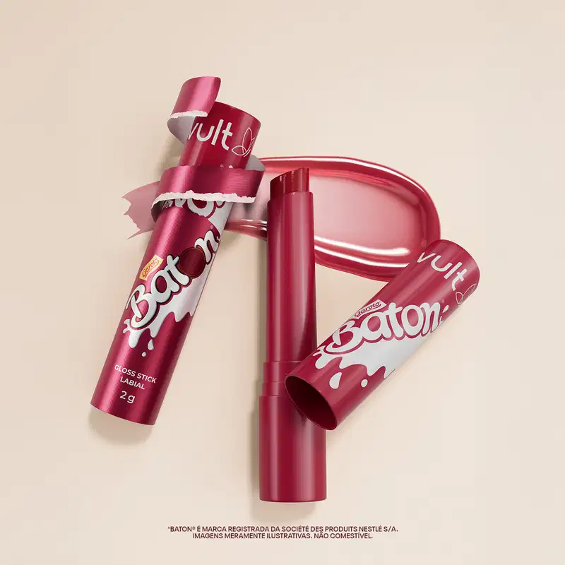 Vult & Baton Gloss Stick Malva Frutas Vermelhas 2g